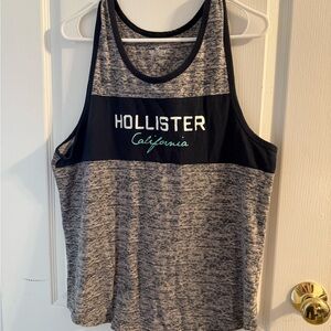 Hollister Women's Heather Gray and Black Tank Top